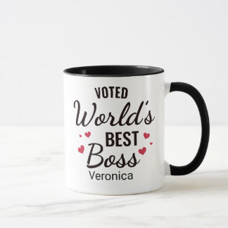 Gepersonaliseerde zwarte Mok van de Beste Boss Wer