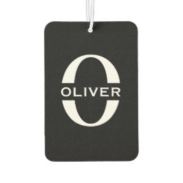 Gepersonaliseerde zwarte monogram en witte naam luchtverfrisser