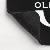 Gepersonaliseerde zwarte monogram en witte naam muismat (Hoek)