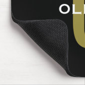 Gepersonaliseerde zwarte monogram Gold White Name Muismat (Hoek)