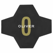 Gepersonaliseerde zwarte monogram Gold White Name Voetbal (Enkel)