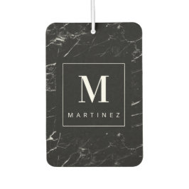Gepersonaliseerde zwarte monogram luchtverfrisser