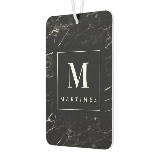 Gepersonaliseerde zwarte monogram luchtverfrisser (Links)