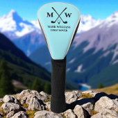 Gepersonaliseerde zwarte Monogram Naam Golf Lover  Golfheadcover