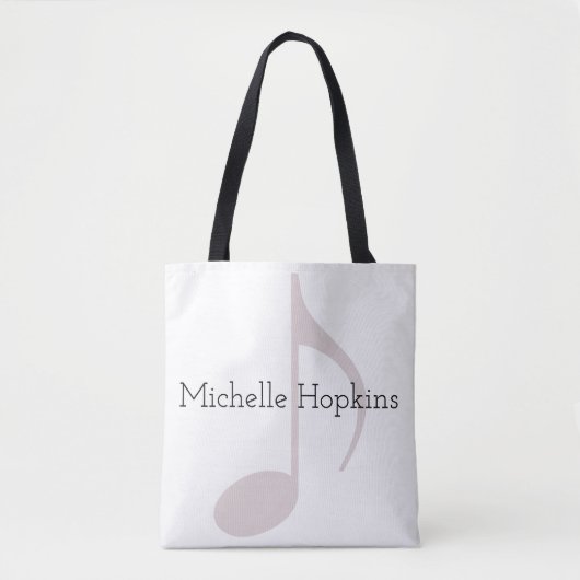 gepersonaliseerde zwarte muzieknoot tote bag (Voorkant)