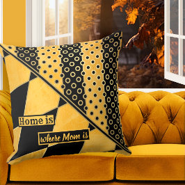 Gepersonaliseerde zwarte Ocher Geometric Pattern P Kussen