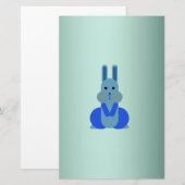 Gepersonaliseerde zwarte-ogen Mr Bunny Briefpapier (Voorkant / Achterkant)