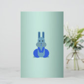 Gepersonaliseerde zwarte-ogen Mr Bunny Briefpapier (Staand voorkant)