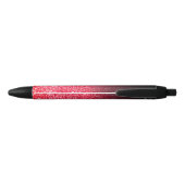 Gepersonaliseerde zwarte ombre Faux Red Glitter Inkt Pen (Achterkant)