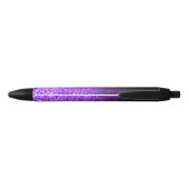 Gepersonaliseerde zwarte ombre Faux Violet Glitter Zwarte Inkt Pen (Achterkant)