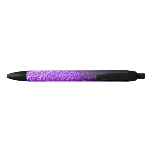 Gepersonaliseerde zwarte ombre Faux Violet Glitter Zwarte Inkt Pen (Achterkant)