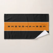 Gepersonaliseerde zwarte Oranje Stripe Bath-handdo Bad Handdoek (Handdoek)