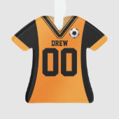 Gepersonaliseerde zwarte/Oranje Voetbal Jersey Ornament (voorkant)