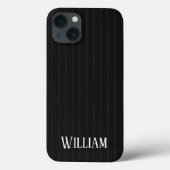 Gepersonaliseerde zwarte pinstripes Hoesje-Mate iP Case-Mate iPhone Case (Achterkant)