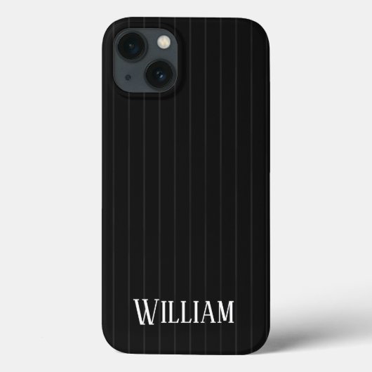 Gepersonaliseerde zwarte pinstripes Hoesje-Mate iP Case-Mate iPhone Case (Achterkant)