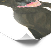 Gepersonaliseerde zwarte Pitbull Staffy Dog Art Foto Afdruk (Hoek)