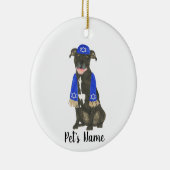 Gepersonaliseerde zwarte Pitbull Staffy Yarmulke s Keramisch Ornament (Rechts)