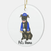 Gepersonaliseerde zwarte Pitbull Staffy Yarmulke s Keramisch Ornament (Links)