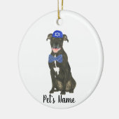 Gepersonaliseerde zwarte Pitbull Staffy Yarmulke S Keramisch Ornament (Links)