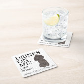 Gepersonaliseerde Zwarte Poedel Hond Huwelijk Kartonnen Onderzetters (Insitu)