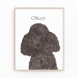 Gepersonaliseerde zwarte poedelkunst foto afdruk