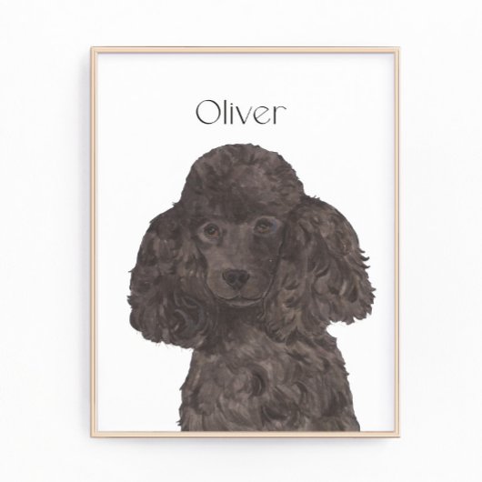 Gepersonaliseerde zwarte poedelkunst foto afdruk