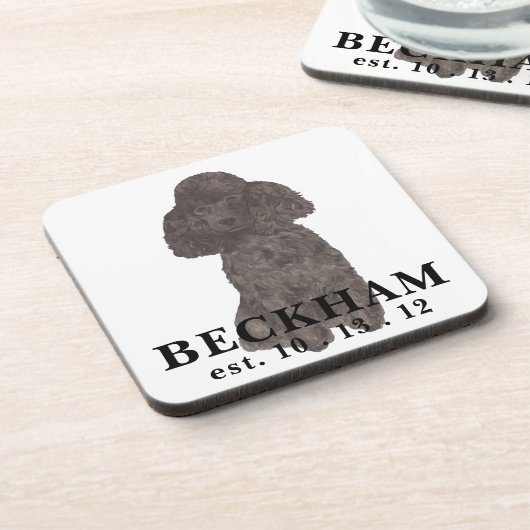 Gepersonaliseerde zwarte pool bier onderzetter (Linkerzijde)