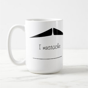Gepersonaliseerde zwarte potlood Mustache Stache M Koffiemok