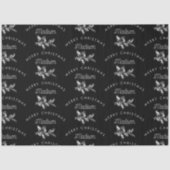 Gepersonaliseerde zwarte retro Merry Christmas Mon Tissuepapier (Voorkant)