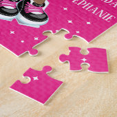 Gepersonaliseerde zwarte Rocking Ballerina Legpuzzel (Zijkant)