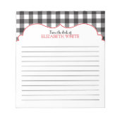 Gepersonaliseerde zwarte rode buffelplaat notitieblok (Voorkant)