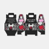 Gepersonaliseerde zwarte & rode hartritme Illus-vo Bedankdoosjes (Uitgevouwen)