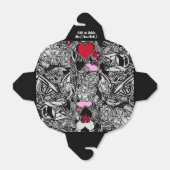 Gepersonaliseerde zwarte & rode hartritme Illus-vo Bedankdoosjes (Uitgevouwen)