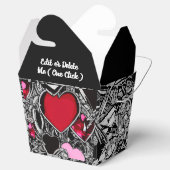 Gepersonaliseerde zwarte & rode hartritme Illus-vo Bedankdoosjes (Geopend)