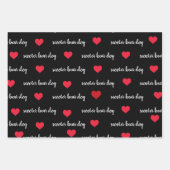 Gepersonaliseerde zwarte rode hond Threaday Inpakpapier Vel (Voorkant 2)