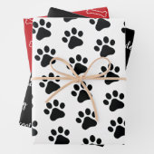 Gepersonaliseerde zwarte rode hond Threaday Inpakpapier Vel (In situ)