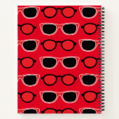 Gepersonaliseerde zwarte rode zonnebril notitieboek (Achterkant)