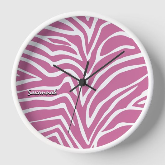 Gepersonaliseerde zwarte roze Zebra Elke kleurwand (Voorkant)