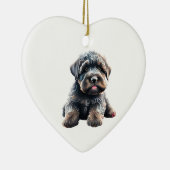 Gepersonaliseerde zwarte Russische Terrier Puppy H Keramisch Ornament (Rechts)