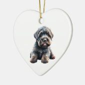Gepersonaliseerde zwarte Russische Terrier Puppy H Keramisch Ornament (Links)