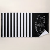 Gepersonaliseerde Zwarte Scheidingsanker voor Fami Strandlaken (Voorkant)