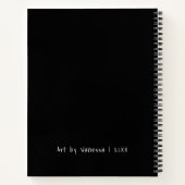 Gepersonaliseerde zwarte schetsboek Notitieboek (Achterkant)