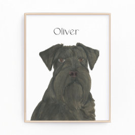 Gepersonaliseerde zwarte Schnauzer Art Foto Afdruk