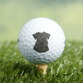 Gepersonaliseerde zwarte Schnauzer Golfballen