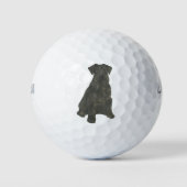 Gepersonaliseerde zwarte Schnauzer Golfballen (Voorkant)