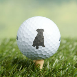 Gepersonaliseerde zwarte Schnauzer Golfballen