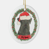 Gepersonaliseerde zwarte Schnauzer Keramisch Ornament (Rechts)