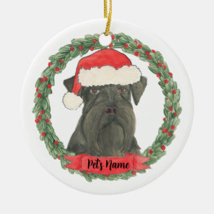 Gepersonaliseerde zwarte Schnauzer Keramisch Ornament