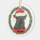 Gepersonaliseerde zwarte Schnauzer Keramisch Ornament (Links)