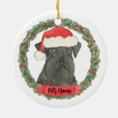 Gepersonaliseerde zwarte Schnauzer Keramisch Ornament (Achterkant)